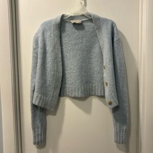 GUC Everlane Alpaca Cropped Cardigan in Light Blue